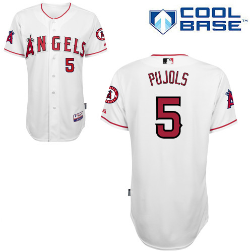 Albert Pujols #5 MLB Jersey-Los Angeles Angels of Anaheim Men's Authentic Home White Cool Base Baseball Jersey